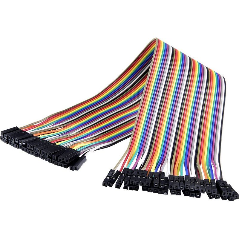 Foto van Renkforce jkff403 jumperkabel arduino, banana pi, raspberry pi [40x draadbrug-bus - 40x draadbrug-bus] 30.00 cm bont