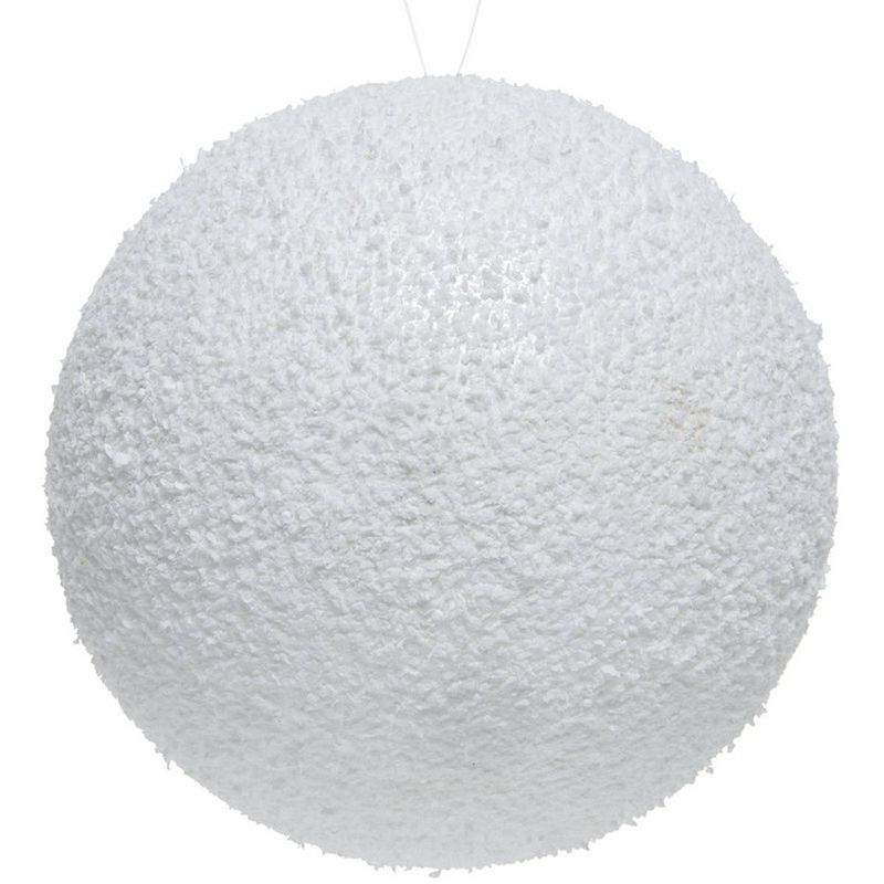 Foto van 1x sneeuwdecoratie grote witte sneeuwballen 14 cm - decoratiesneeuw