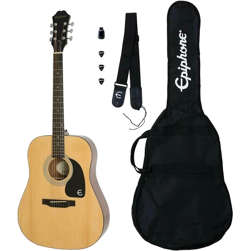 Foto van Epiphone songmaker dr-100 acoustic guitar player pack natural akoestische westerngitaar set