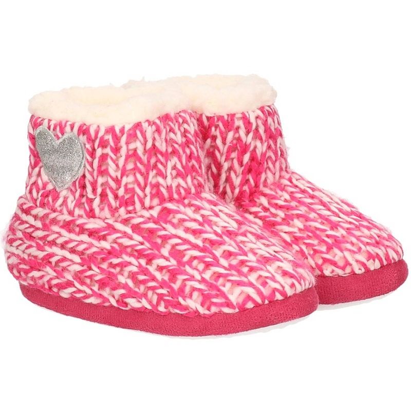 Foto van Meisjes hoge sloffen/pantoffels met hart roze maat 29-30 - sloffen - kinderen