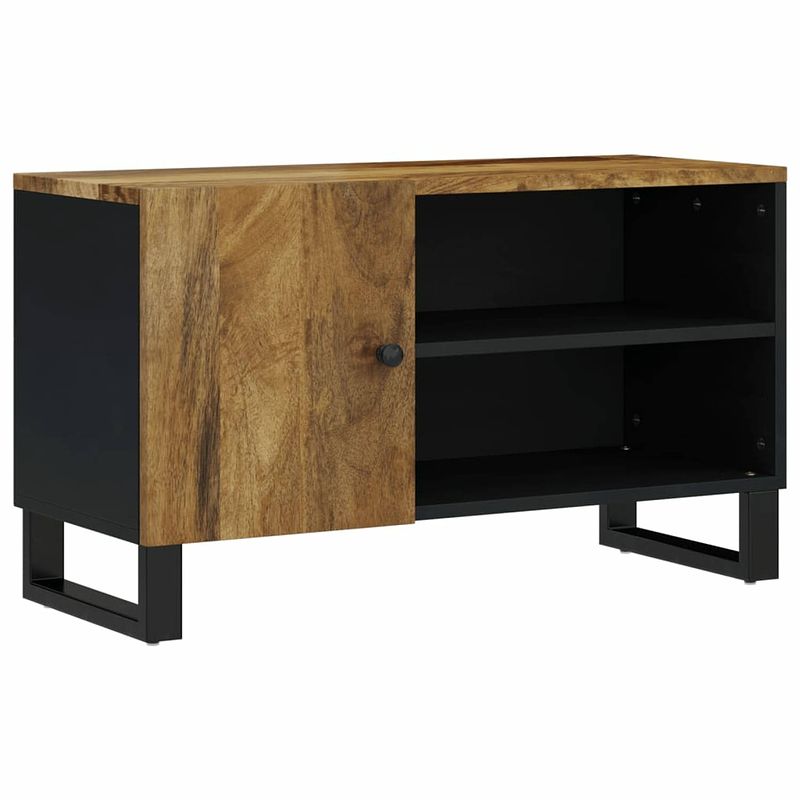 Foto van Vidaxl tv-meubel 80x33x46 cm massief mangohout en bewerkt hout