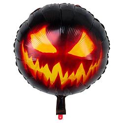 Foto van Boland feestballon creepy pumpkin 20 cm alu/nylon zwart/oranje