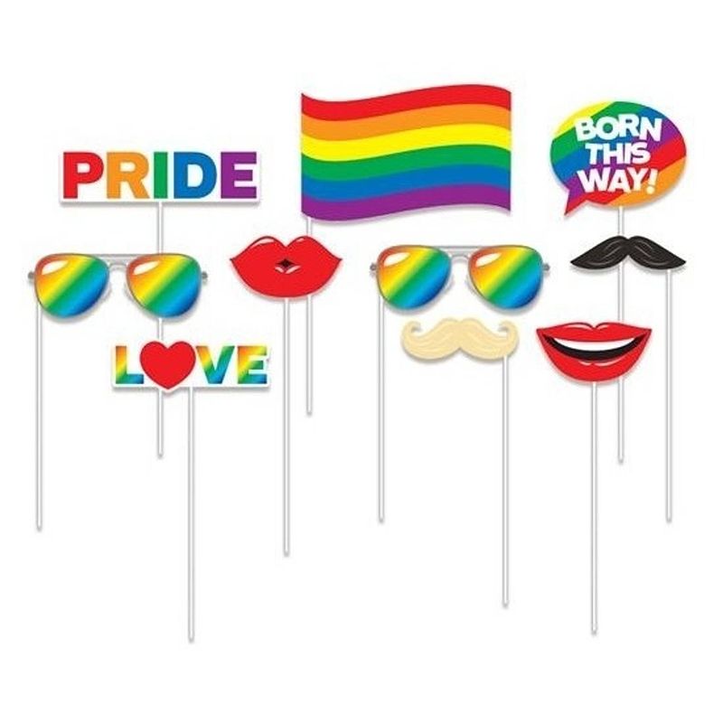 Foto van 10x foto props regenboog pride thema - fotoprops