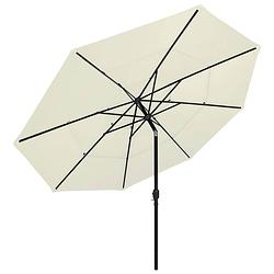 Foto van The living store parasol 3-laags - 350 x 260 cm - uv-beschermend polyester - gepoedercoat aluminium - zand