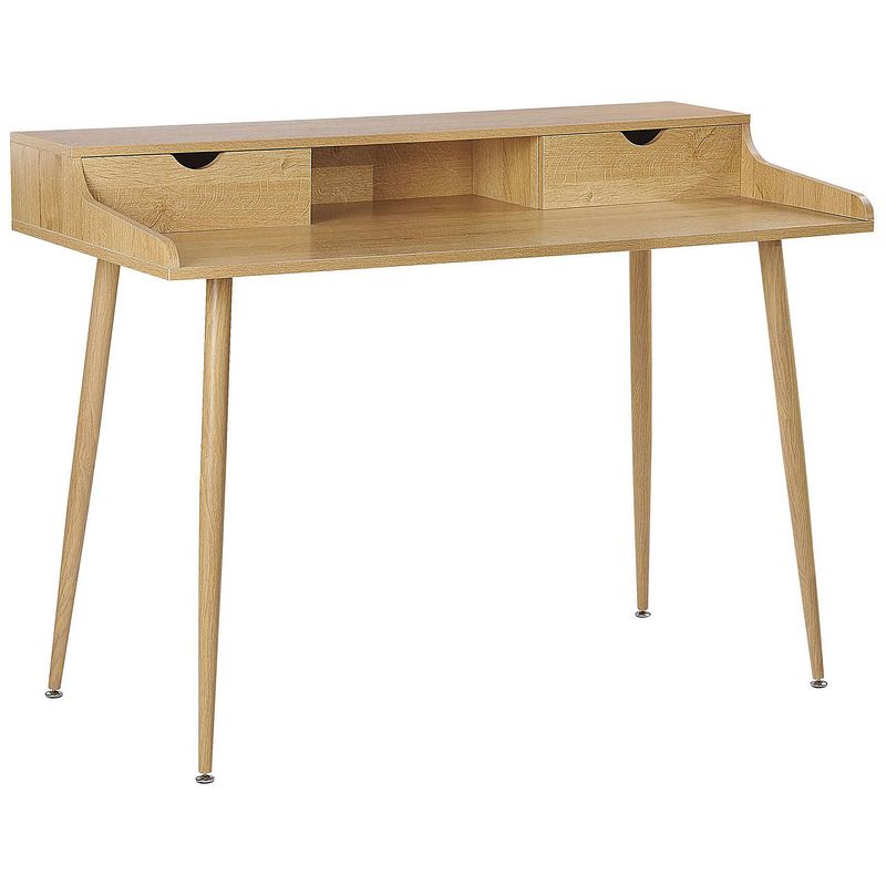 Foto van Beliani lenora - bureau-lichte houtkleur-mdf