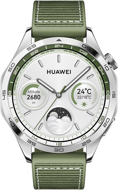 Foto van Huawei watch gt 4 zilver/groen 46mm