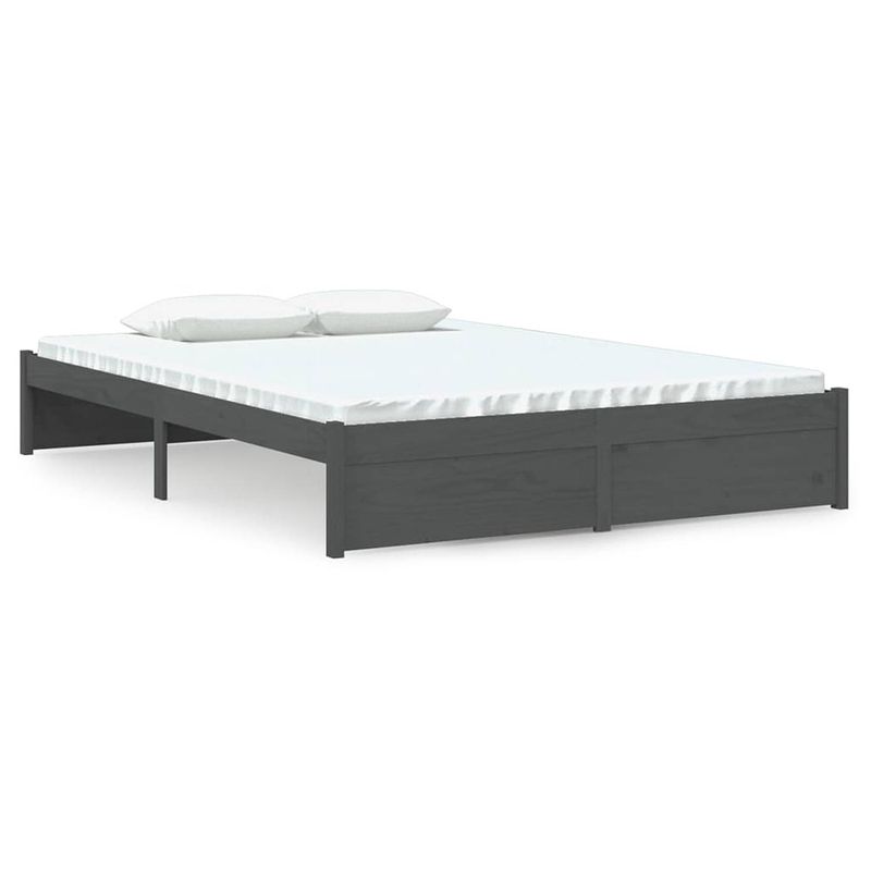 Foto van Vidaxl bedframe massief hout grijs 140x200 cm