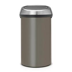 Foto van Brabantia touch bin afvalemmer 60 liter - platinum / matt steel fingerprint proof