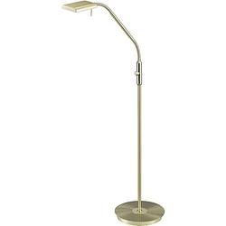 Foto van Led vloerlamp - trion bernaro - 12w - warm wit 3000k - dimbaar - rond - mat goud - aluminium