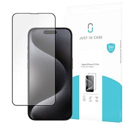 Foto van Just in case full cover tempered glass voor apple iphone 15 pro smartphone screenprotector