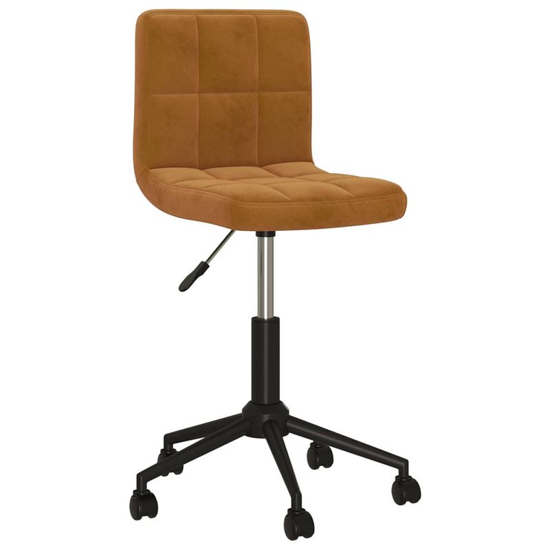 Foto van The living store eetkamerstoelen - verstelbaar en draaibaar - fluweel - zwart gepoedercoat staal - bruin - 40 x 47 x