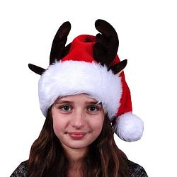 Foto van Kerstmuts met rendier hoorns en oren voor kinderen - kerstmutsen