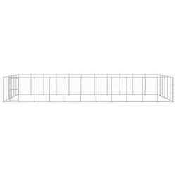 Foto van The living store hondenkennel - gegalvaniseerd staal - 1210 x 660 x 180 cm - met deur - zilver