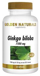 Foto van Golden naturals ginkgo biloba 7500mg capsules