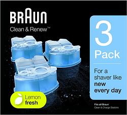 Foto van Braun reinigingsvloeistof clean & renew cartridges (3 stuks)