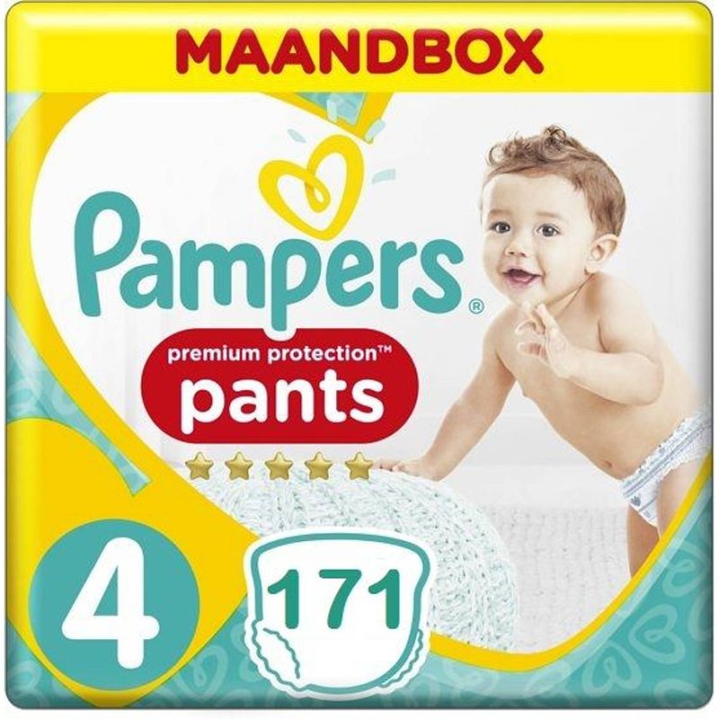 Foto van Pampers premium protection pants active fit maat 4 luierbroekjes 171 stuks