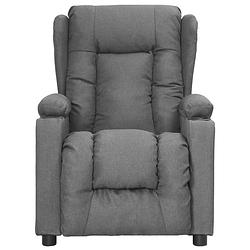 Foto van The living store verstelbare stoel - fauteuil - lichtgrijs - 72.5x96x99.5cm - met 2 bekerhouders