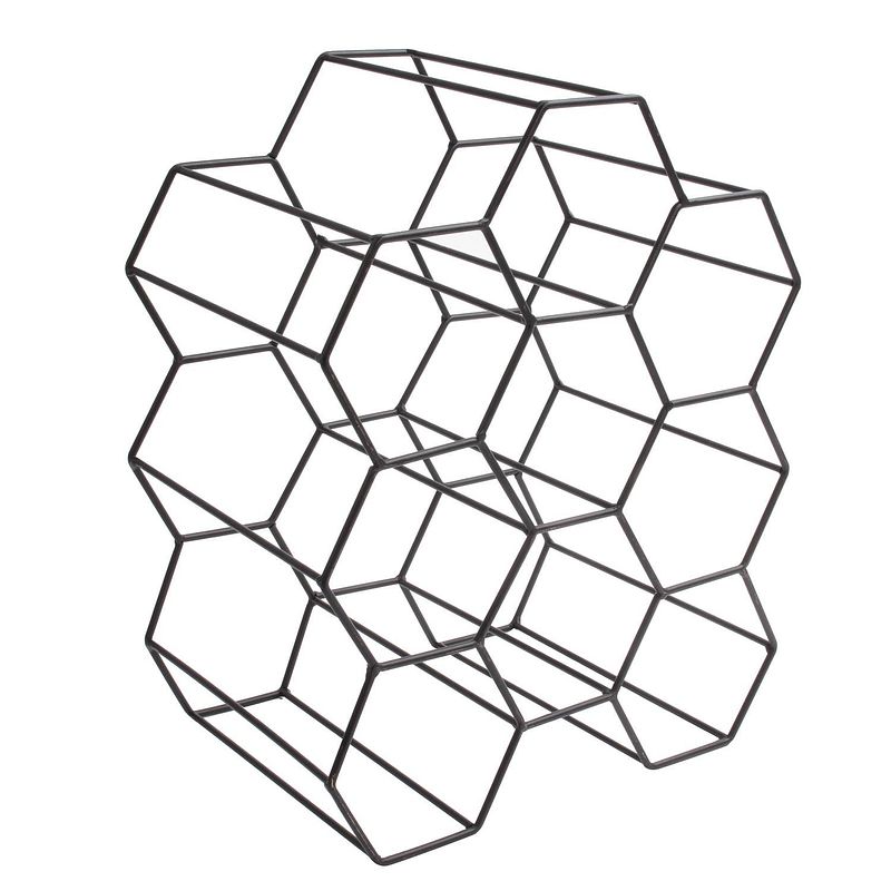 Foto van Wijnrek hornet voor 9 flessen - zwart