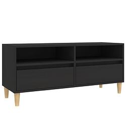 Foto van The living store tv-kast - classic - meubel - 100x34.5x44.5cm - zwart