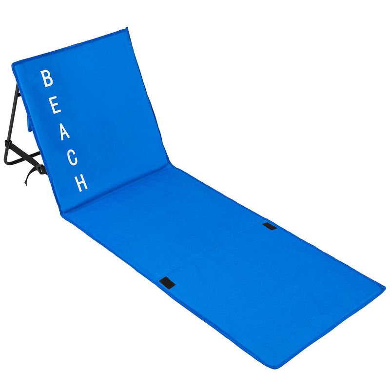 Foto van Tectake - strandmat met leuning blauw (lxbxh): 150 x 55 x 46 cm - 402441