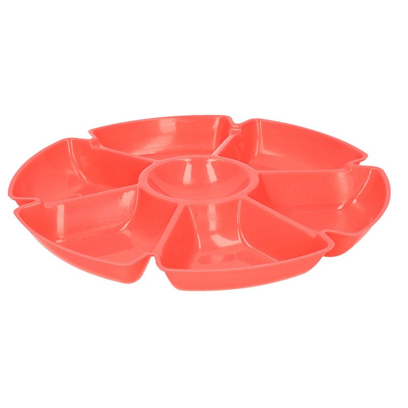 Foto van Excellent houseware hapjes/chips serveerschaal rood 29 cm - serveerschalen