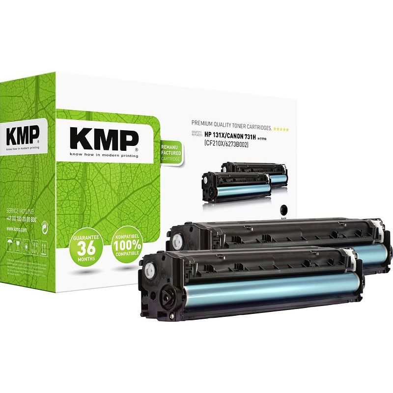 Foto van Kmp h-t171d tonercassette 2-pack vervangt hp 131x, cf210x zwart 4800 bladzijden compatibel toner set van 2