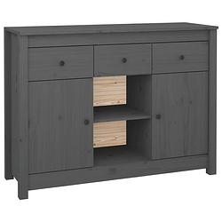 Foto van Vidaxl dressoir 100x35x74,5 cm massief grenenhout grijs