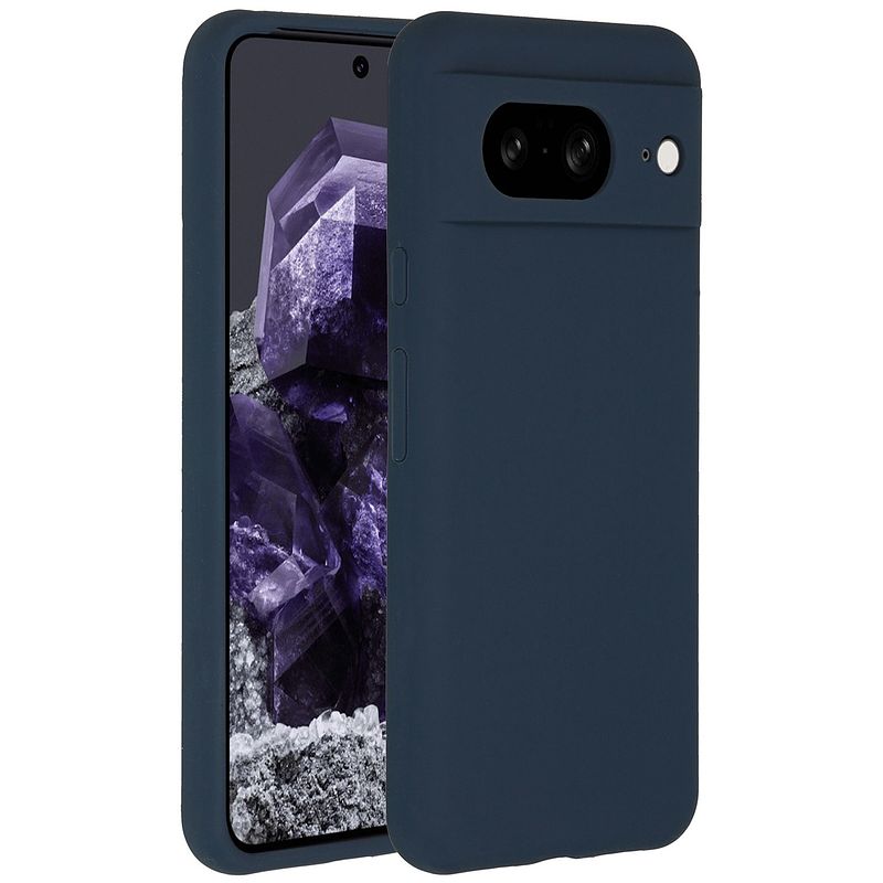 Foto van Accezz liquid silicone backcover google pixel 8 telefoonhoesje blauw