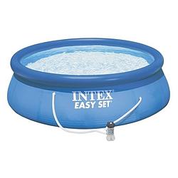 Foto van Intex easy set opblaaszwembad met filterpomp 457 cm blauw