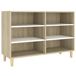 Foto van Vidaxl dressoir 103,5x35x70 cm spaanplaat wit en sonoma eikenkleurig