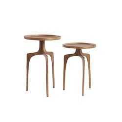 Foto van Side table s/2 38x54+41x63 cm pano brown bronze