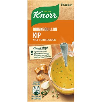 Foto van Knorr drinkbouillon kip met tuinkruiden 5 x 6, 1g bij jumbo