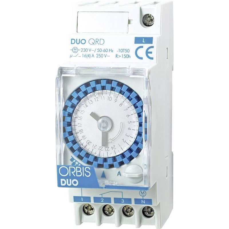 Foto van Orbis zeitschalttechnik duo qrd 230 v din-rail schakelklok analoog 230 v/ac