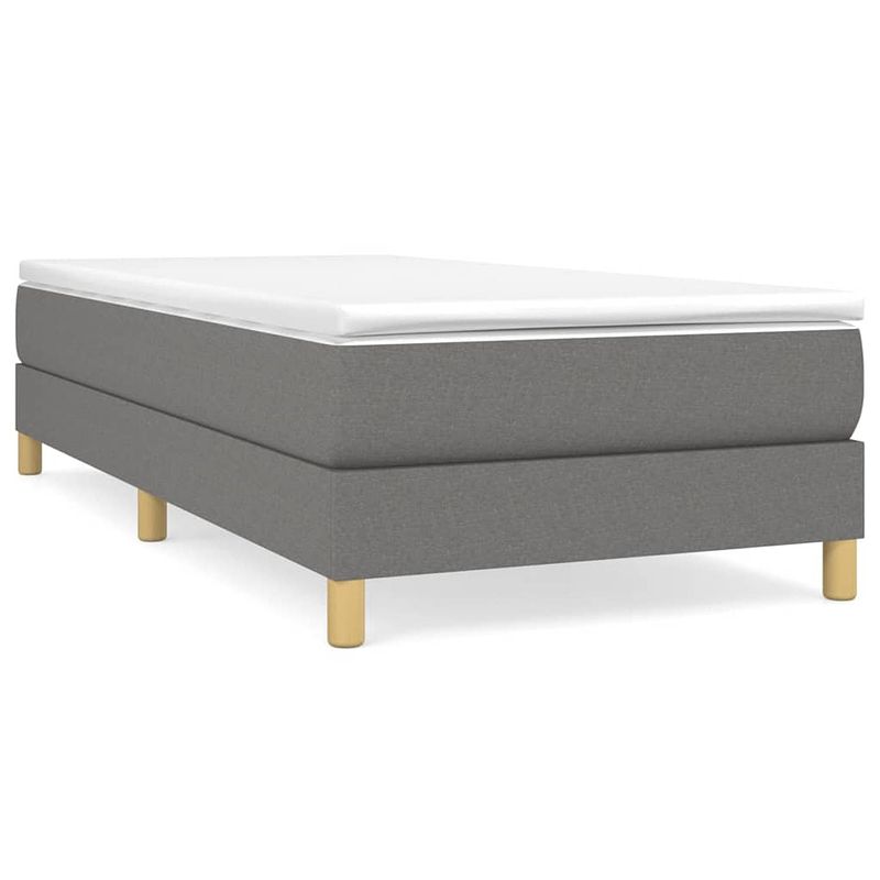 Foto van The living store boxspringbed - donkergrijs - 203 x 90 x 25 cm - pocketvering