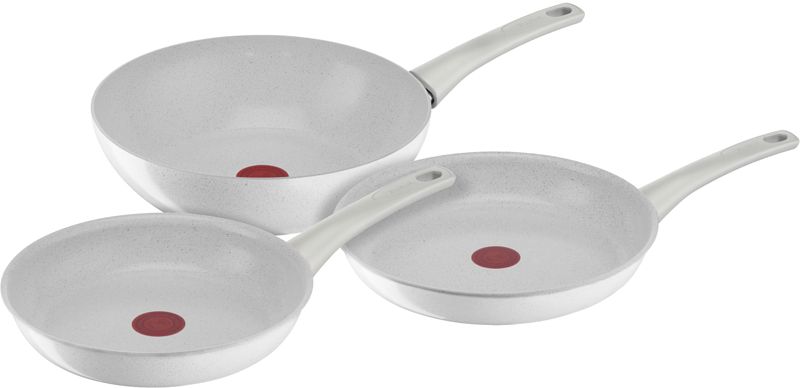 Foto van Tefal natural chef koekenpannenset 24 + 28 cm + wokpan 28 cm