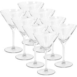 Foto van 8x cocktailglazen/martiniglazen 260 ml van glas - cocktailglazen