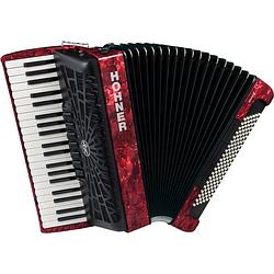 Foto van Hohner bravo iii 120 rood, silent key accordeon