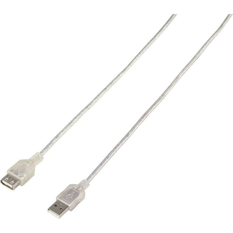 Foto van Renkforce usb-kabel usb 2.0 usb-a stekker, usb-a bus 3.00 m doorzichtig rf-4538152