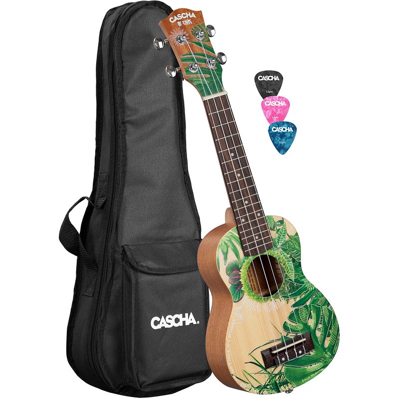 Foto van Cascha hh 2602 sopran art series leafy sopraan ukelele set