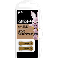 Foto van Za312 batterij voor hoortoestel zink-lucht 1.45 v 160 mah duracell 312ac 6 stuk(s)