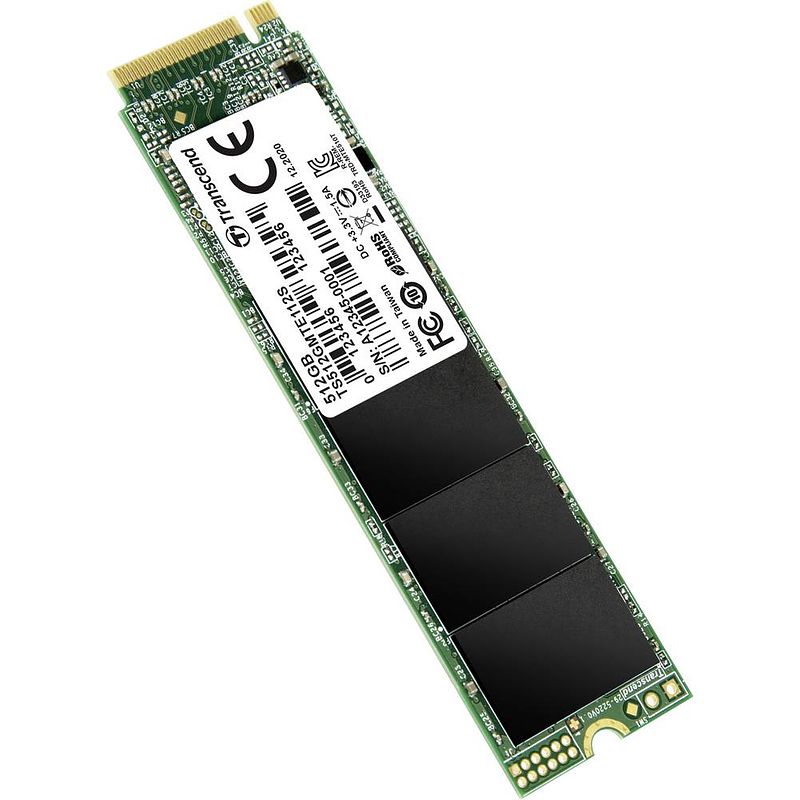 Foto van Transcend 110s 512 gb nvme/pcie m.2 ssd 2280 harde schijf pcie nvme 3.0 x4 retail ts512gmte112s