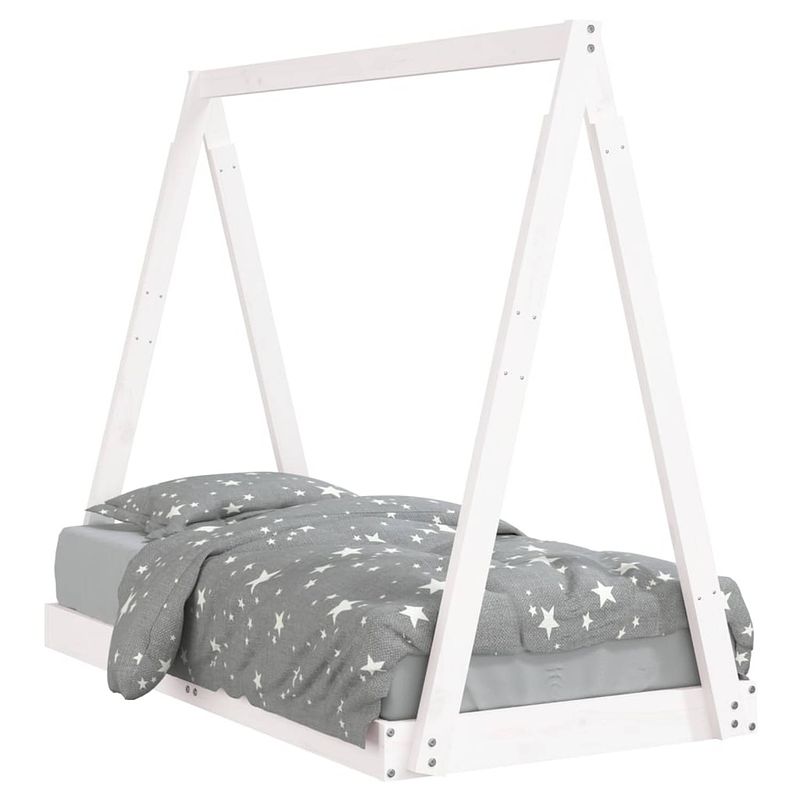 Foto van Vidaxl kinderbedframe 70x140 cm massief grenenhout wit