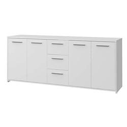 Foto van Laag dressoir 4 deuren 3 laden - mat wit - l 179 x d 42 x h 74,5 cm