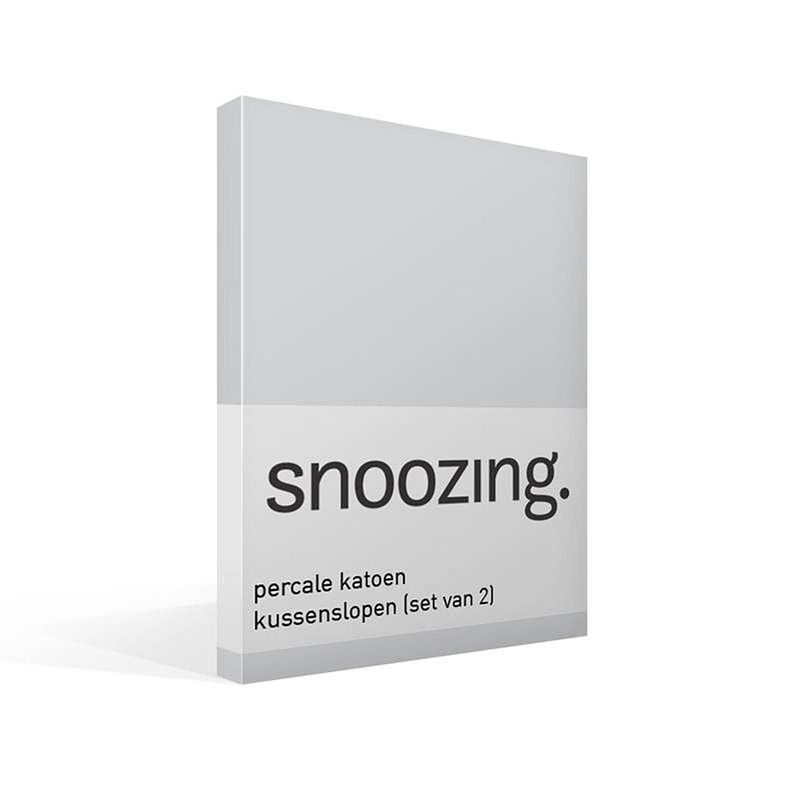 Foto van Snoozing - kussenslopen - set van 2 - percal katoen - 60x70 - grijs