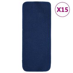 Foto van Vidaxl trapmatten 15 st anti-slip rechthoekig 60x25 cm marineblauw