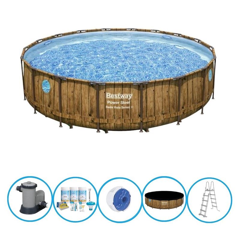 Foto van Bestway zwembad power steel swim vista - zwembadpakket - 488x122 cm