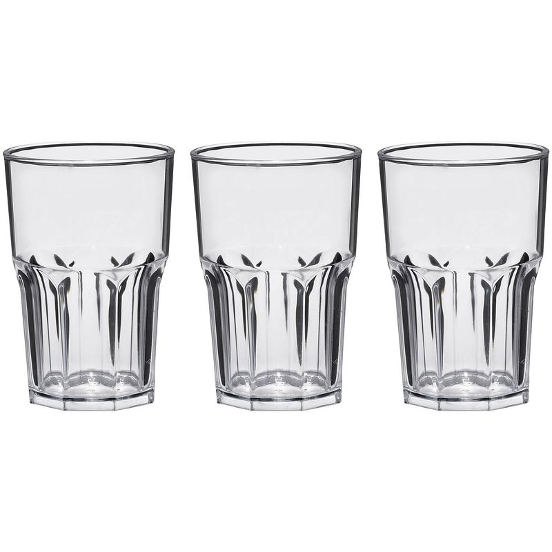 Foto van 5x fris/sap/water glazen 40 cl/400 ml van onbreekbaar transparant kunststof - drinkglazen