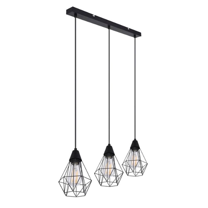 Foto van Industriële hanglamp isabella - l:58cm - e27 - metaal - zwart