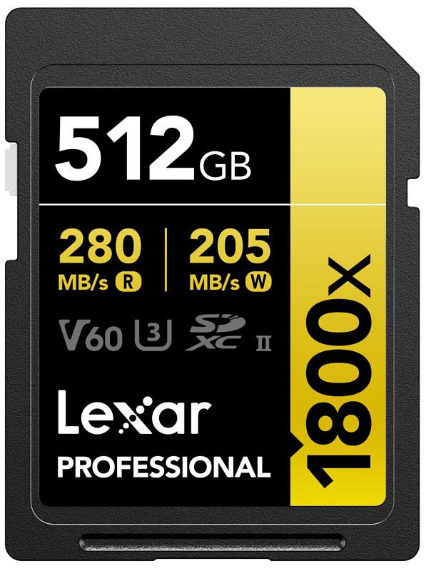 Foto van Lexar professional 1800x gold 512gb sdxc