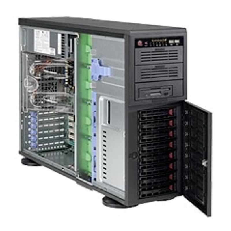 Foto van Supermicro cse-743tq-903b-sq full tower pc-behuizing zwart